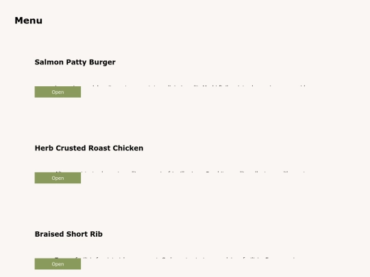 menu screenshot