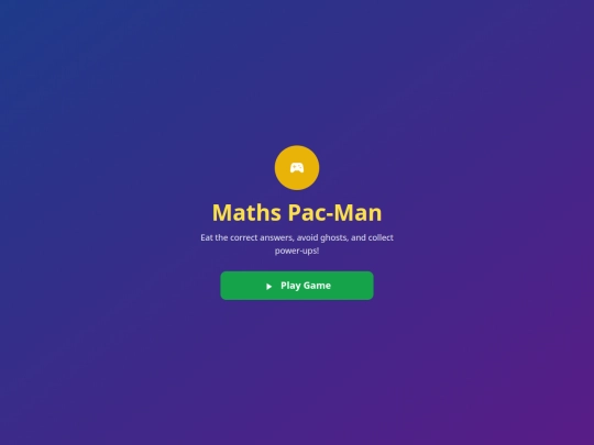 mathspacman/multiplication screenshot