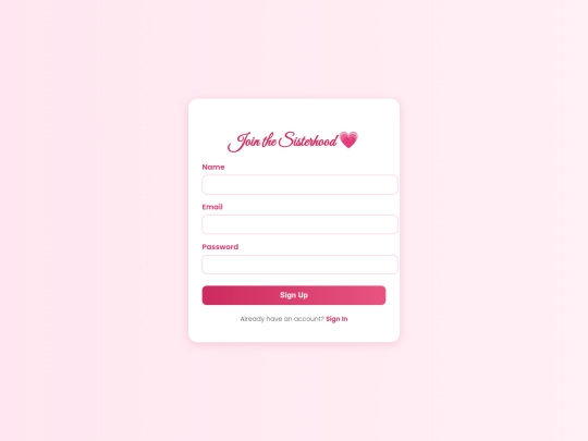 signup screenshot