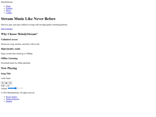 Task 1/Task 2/MelodyStream - Professional Music Streamings screenshot
