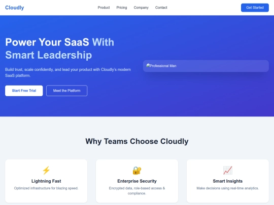 Task 4/Cloudly – Modern SaaS Platform screenshot