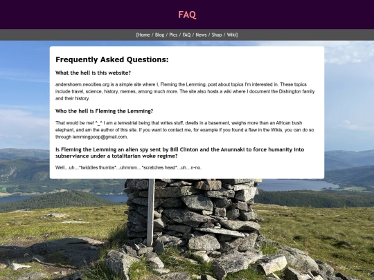 FAQ screenshot