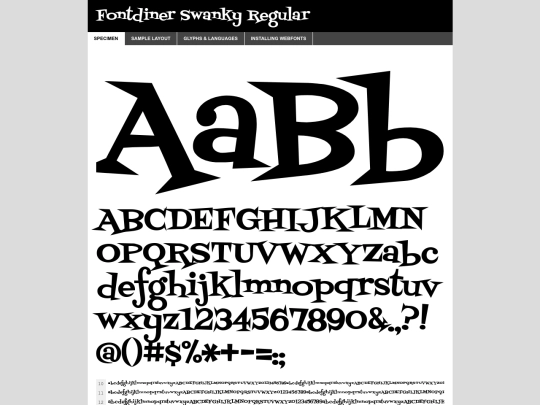fontdiner swanky webfont/fontdinerswanky-regular-demo screenshot