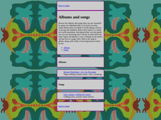 collections/albumsandsongs screenshot
