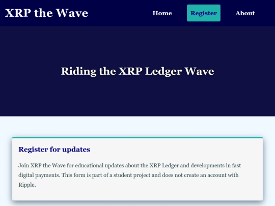 xrp/register screenshot