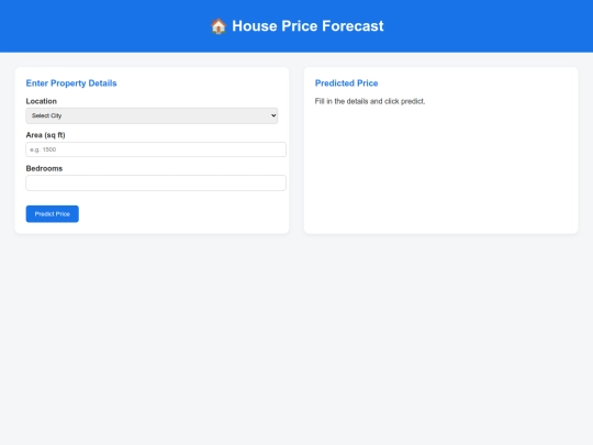 house/Forecast - House Price Prediction screenshot
