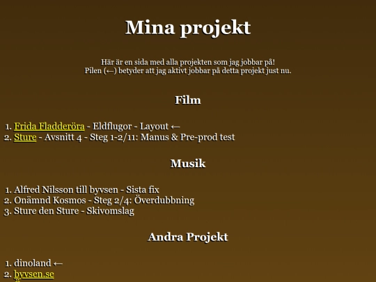alfred/minaprojekt screenshot