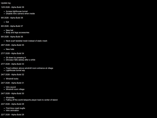dinoland/updatelog screenshot