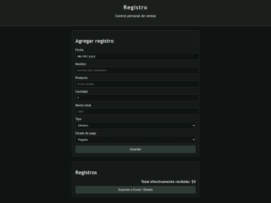Registro screenshot