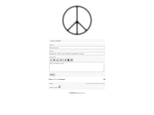 guestbook screenshot