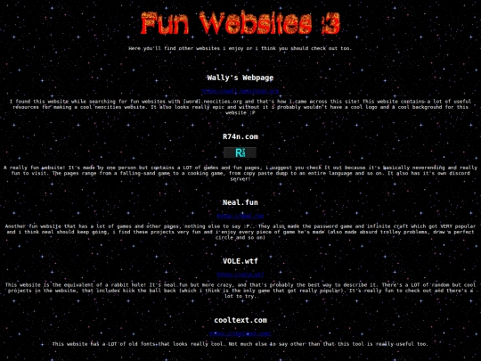 old/fun/websites screenshot