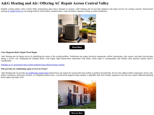 AGHeatingandAirOfferingACRepairAcrossCentralValley screenshot