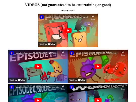 videos screenshot