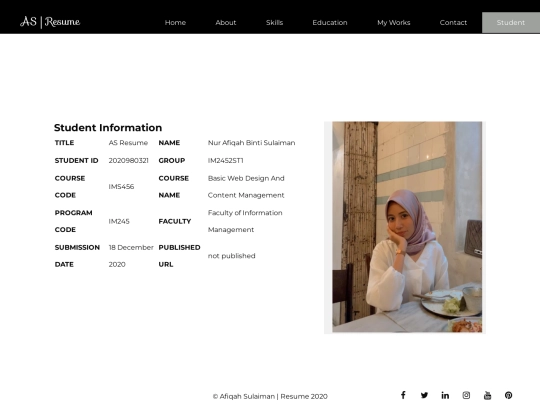 student screenshot