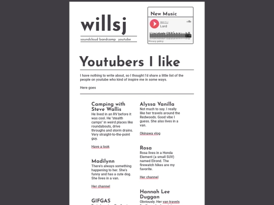 BlogPosts/youtubers-i-like screenshot