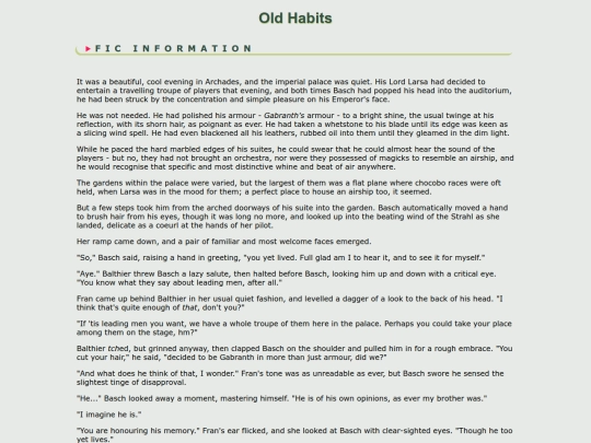 fanfic/ffxii/Gen/Old Habits screenshot