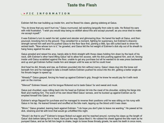 fanfic/ffxiv/GaiusEstinien/Taste the Flesh screenshot