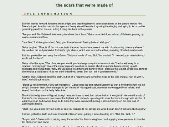 fanfic/ffxiv/GaiusEstinien/the scars that were made screenshot