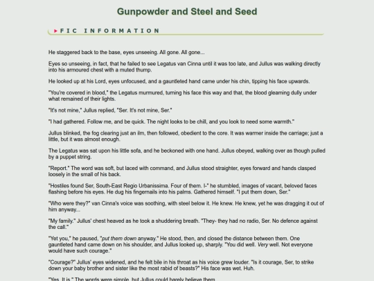 fanfic/ffxiv/QuintusJullus/Gunpowder and Steel and screenshot