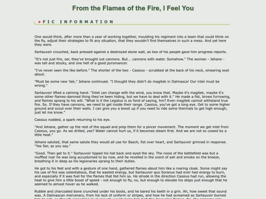 fanfic/ffxiv/SartBasch/From the Flames of the Fire I Feel You screenshot