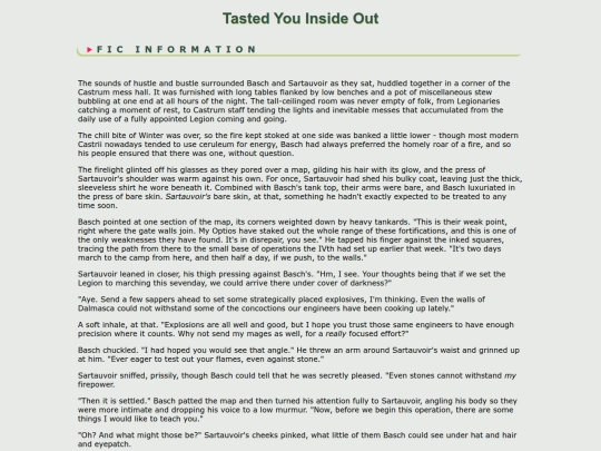 fanfic/ffxiv/SartBasch/Tasted You Inside Out screenshot