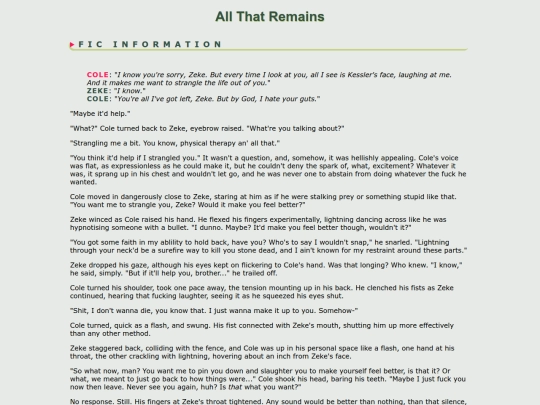 fanfic/infamous/ColeZeke/All That Remains screenshot