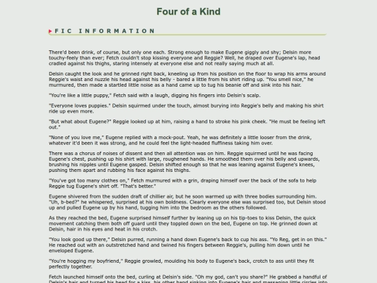 fanfic/infamous/ReggieEugene/Four of a Kind screenshot