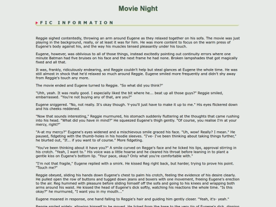 fanfic/infamous/ReggieEugene/Movie Night screenshot