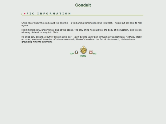 fanfic/resident evil/ChrisWesker/Conduit screenshot