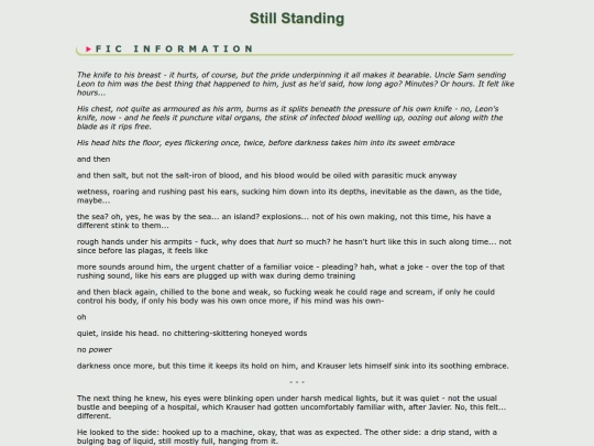fanfic/resident evil/LeonKrauser/Still Standing screenshot