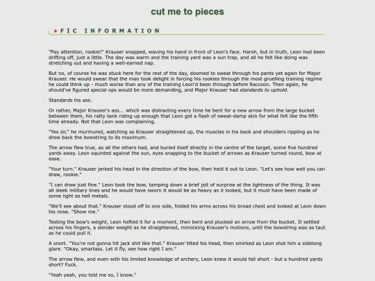 fanfic/resident evil/LeonKrauser/cut me to pieces screenshot