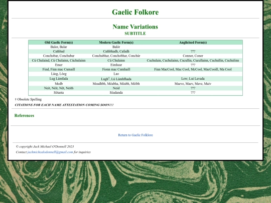 gaelic_folklore/name_variations screenshot