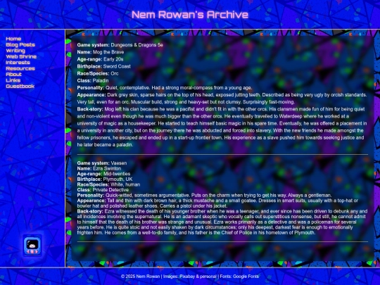 writing/ttrpgprofiles screenshot