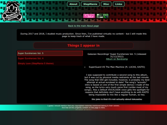 about/music screenshot