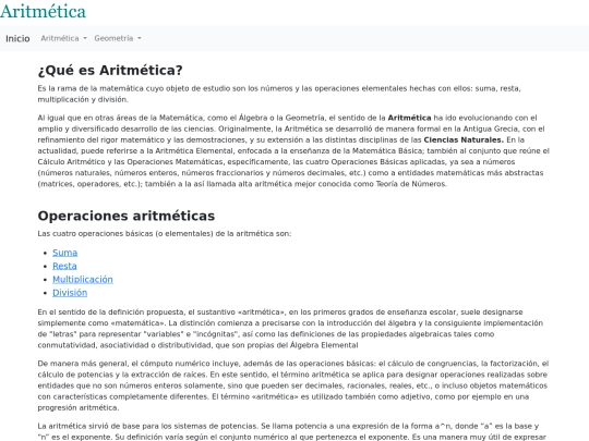 aritmetica/aritmetica screenshot