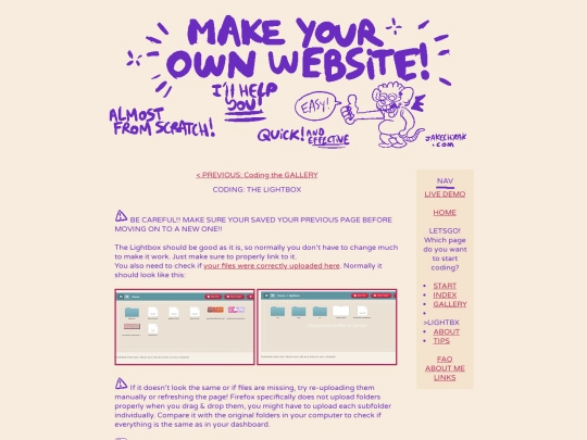 howto/makeyourownwebsite/codelightbox screenshot