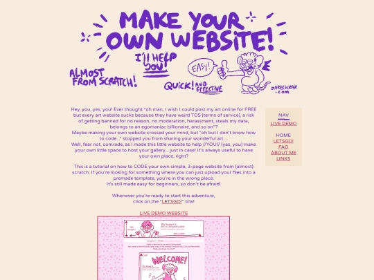 howto/makeyourownwebsite/howtohome screenshot