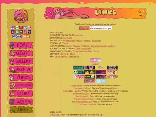 links screenshot