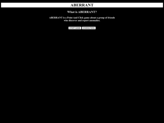 aberrant menu screenshot