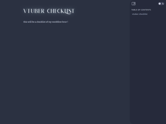 vtuber checklist screenshot