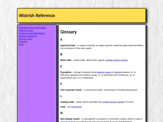 glossary screenshot