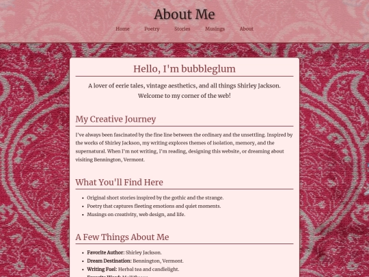 aboutme screenshot