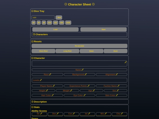charsheet screenshot