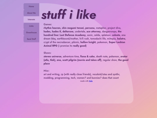 interests screenshot