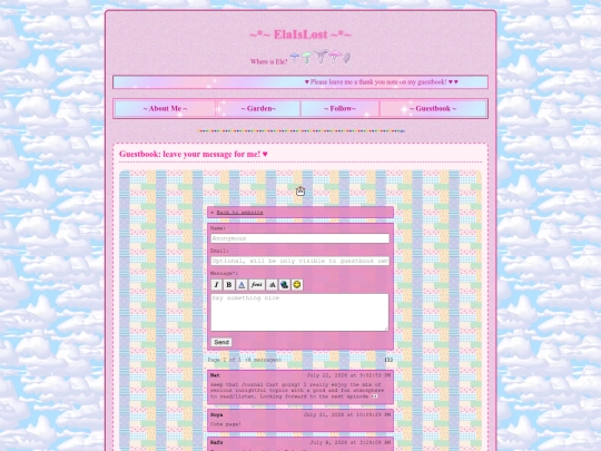 guestbook screenshot