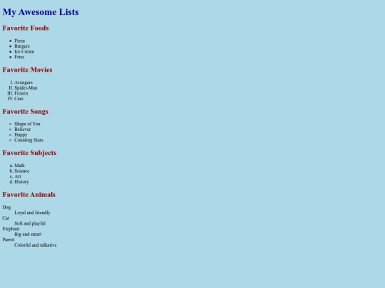 index screenshot