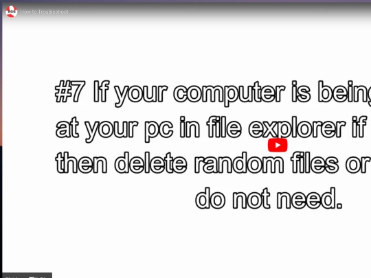 Troubleshoot screenshot