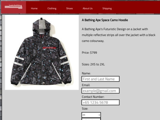 itemspacecamojacket screenshot
