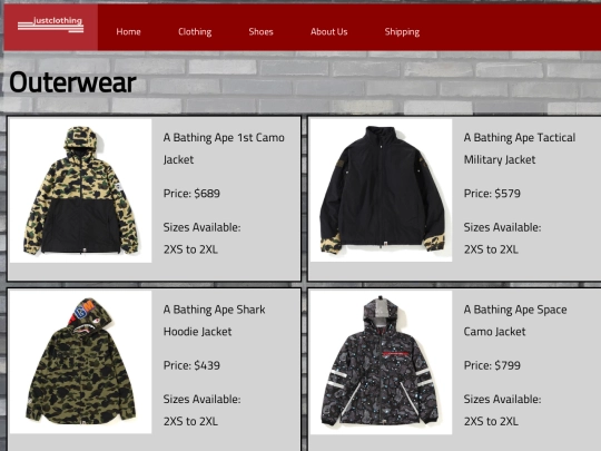 outerwear screenshot