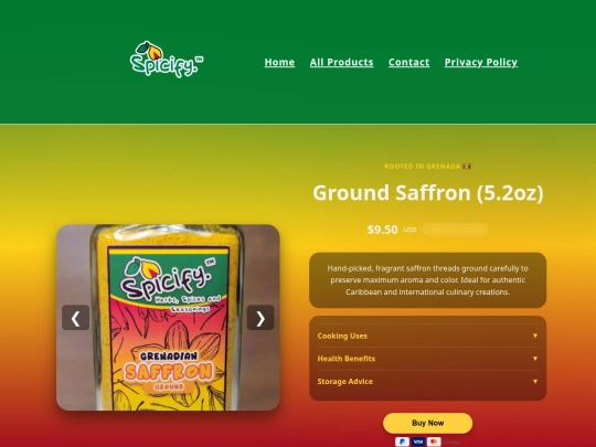 PRODUCTS/product-groundsaffron screenshot